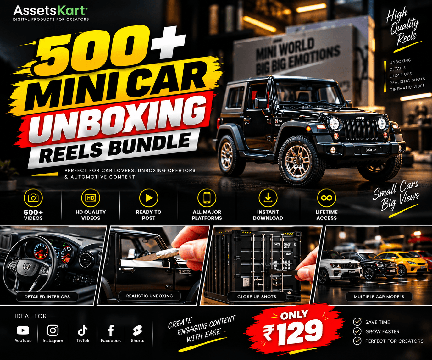 500+ Mini Car Unboxing Reels Bundle product cover