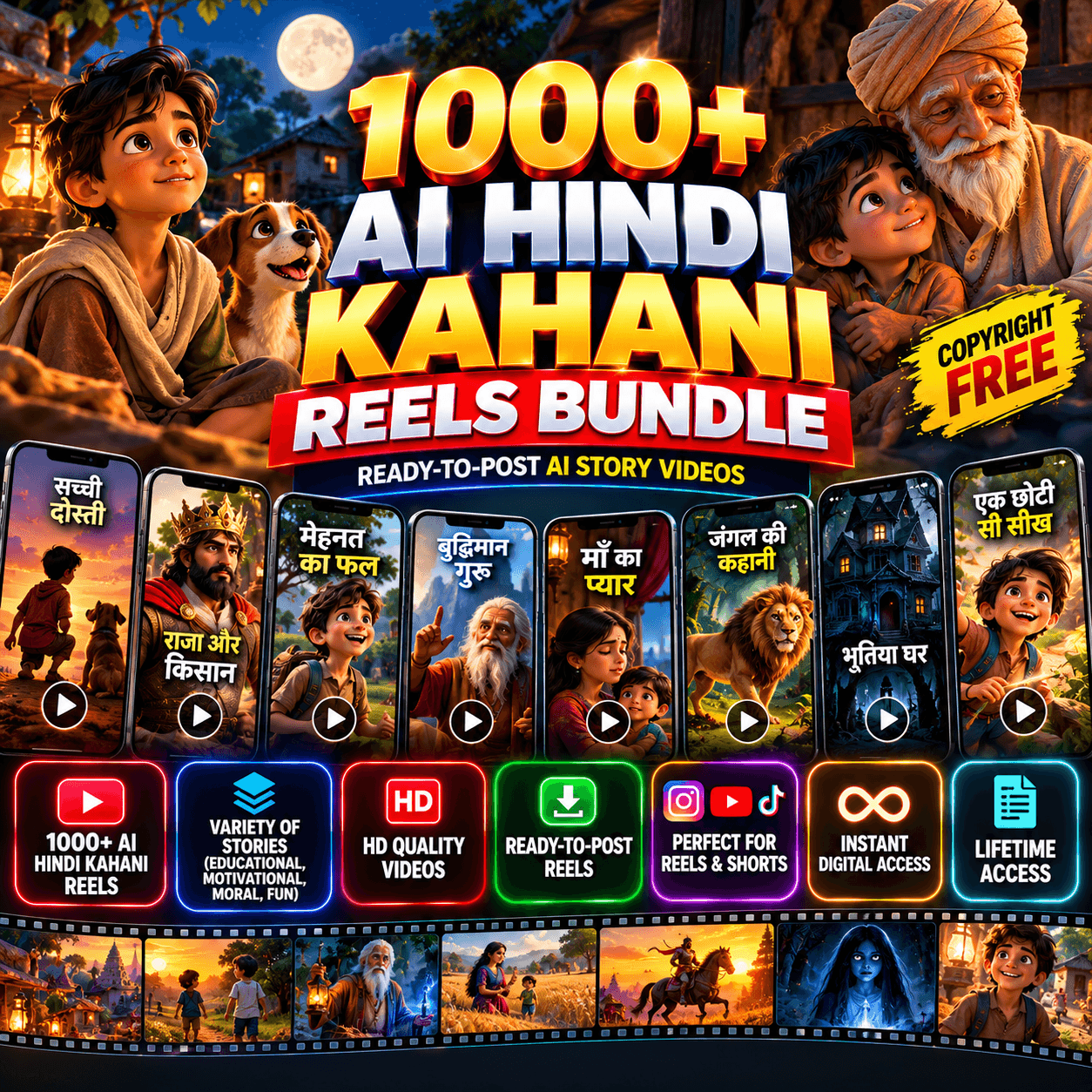 1000+ AI Hindi Kahani Reels Bundle product cover