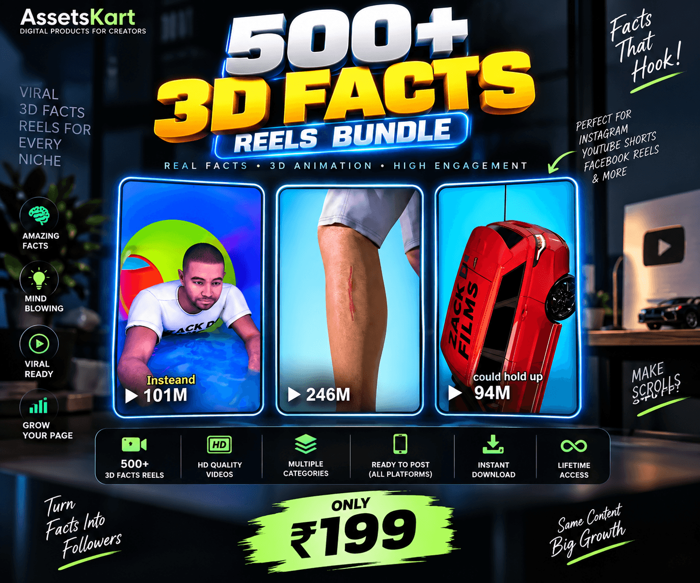 500+ 3D Facts Reels Bundle product cover