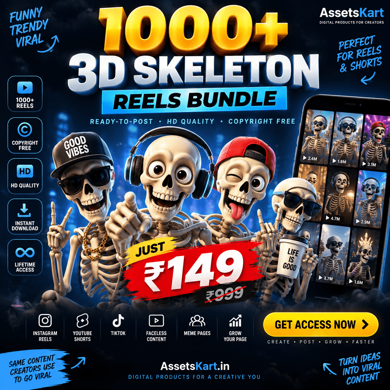 1000+ 3D Skeleton Reels Bundle product cover