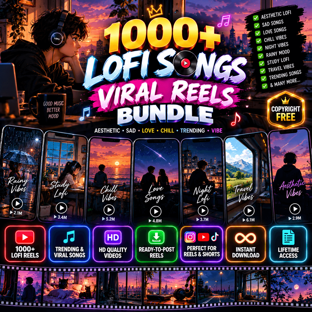 1000+ Lofi Songs Viral Reels Bundle product cover