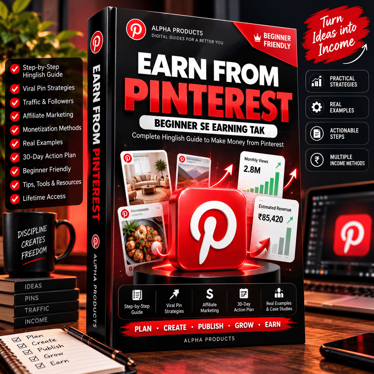 Earn From Pinterest – Beginner Se Earning Tak product cover
