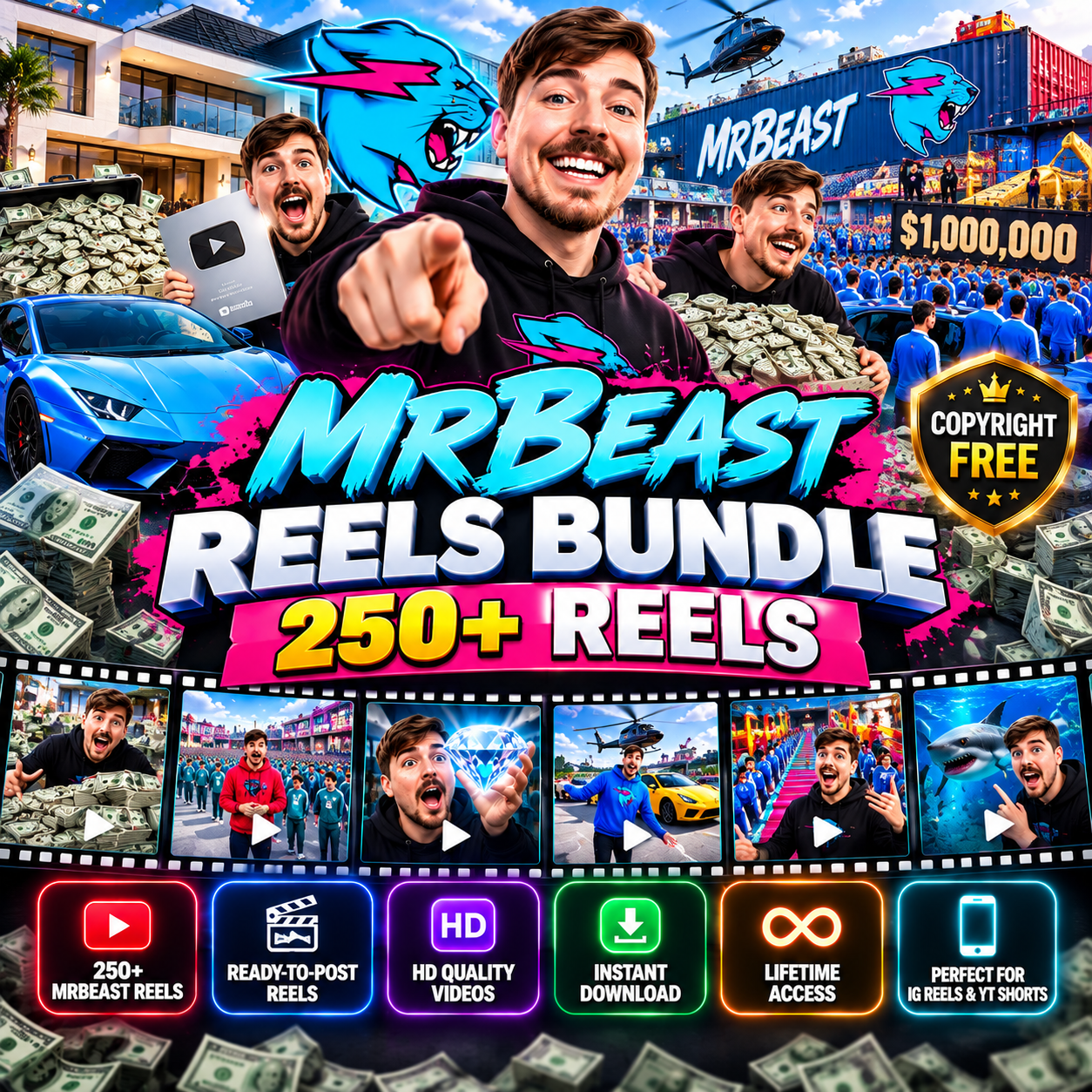250+ MrBeast Reels Bundle product cover